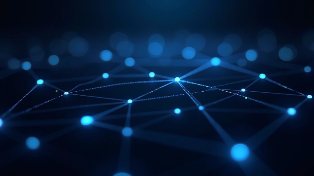 Blockchain tinklo vizualizacija su sujungtais blokais ir kriptografija